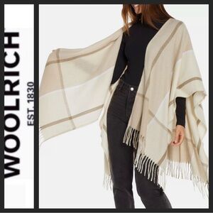 NWT Woolrich Plaid Fringe Blanket Wrap